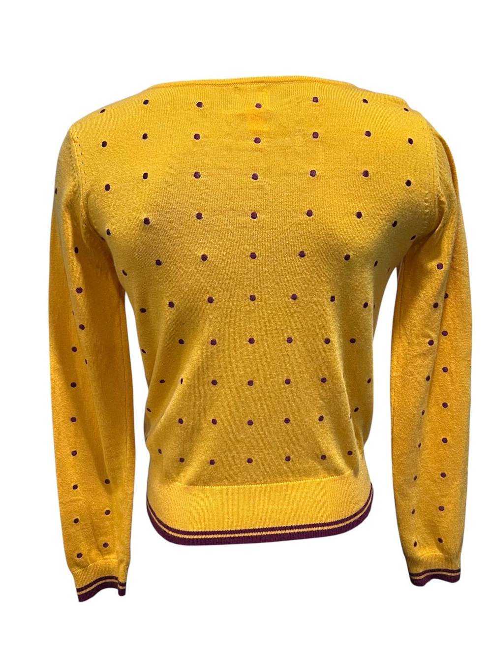 Women’s Yumi knit sweater polka dot pullover bird size medium - Picture 4 of 9